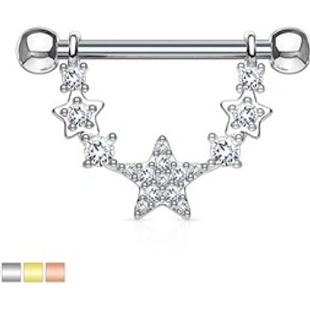 Piercingate piercing do bradavky hvězdičky PBR00039 čirá