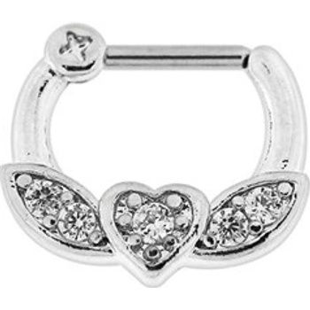Piercingate piercing do bradavky srdce PBR00047 Čirá