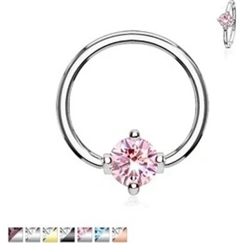 Piercingate piercing kroužek s kamínkem PKR00109 čirá