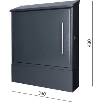 Poštovní schránka, max. formát listu A4, antracit