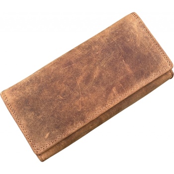 PRAGATI velká kožená kasírka tmavě hnědá