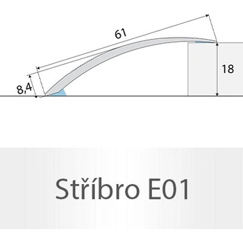 Profil Team Přechodový profil stříbro E01 1 m 61mm