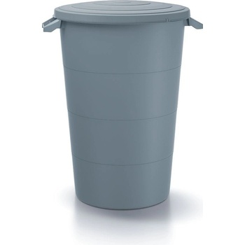 PROSPERPLAST Plastová nádoba s úchyty SMOOTH světle šedá 80l