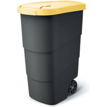 Prosperplast Wheeler Popelnice 90 l antracit se žlutým víkem