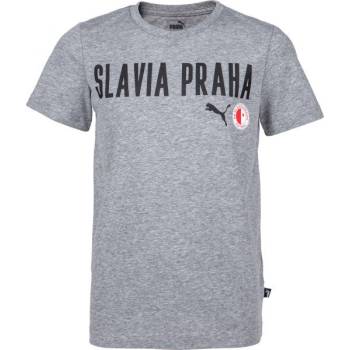 Puma Slavia Prague Graphic Tee Jr GRY Chlapecké triko