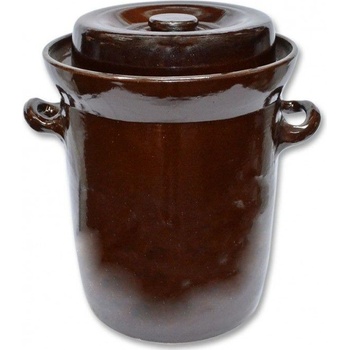 Šamotka VD Zelák rovný s víkem keramický hnědý 20 l