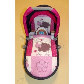 SDS Peřinky do kočárku pro panenky Ovečky Žlutá Bavlna 27x40 25x20