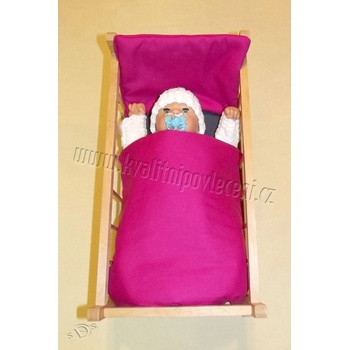 SDS Peřinky do postýlky pro panenky Sytě růžová