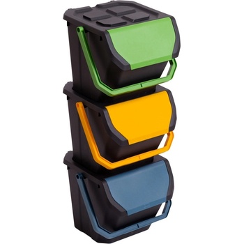 Set 3 odpadkových košů FRIDA na tříděný odpad 3 x 25 L