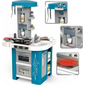 Smoby Kuchyňka s technickým vybavením Tech Edition elektronická s mnoha zvuky a světly a 35 doplňků 100 cm vysoká
