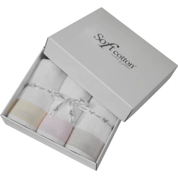 Soft Cotton dárková sada ručníků Mollis 3ks 50 x 100 cm 550 gr / m² česaná prémiová bavlna 100% rich soft