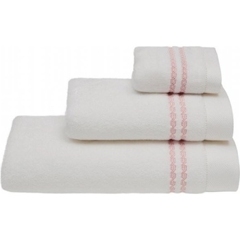 Soft Cotton Malý ručník CHAINE 30 x 50 cm - Bílá / růžová výšivka