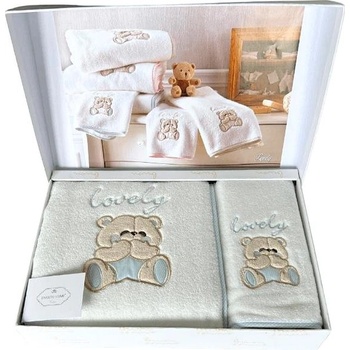 Soft Cotton Osuška a ručník LOVELY Bílá Modrá víc rozměrů 2 ks