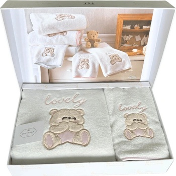 Soft Cotton Osuška a ručník LOVELY Bílá Růžová víc rozměrů 2 ks