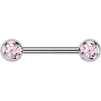 Šperky4U piercing do bradavky TITAN růžové zirkony TIT1435-P