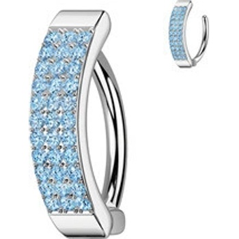 Šperky4U piercing do pupíku se štítem s tyrkysovými zirkony WP0081-Q