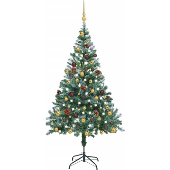 stromek vánoční BOROVICE s bílými konci 220cm + stojan 91424