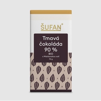 ŠUFAN hořká čokoláda 90% s Maldonskou solí 70 g