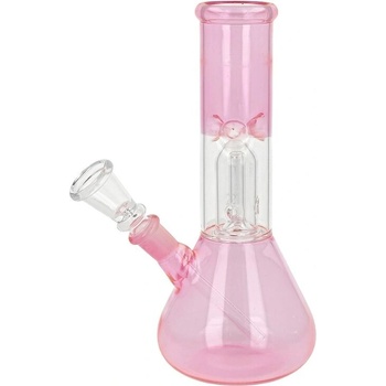 Super Heroes Skleněný bong s perkolací Transparent Růžový 22cm