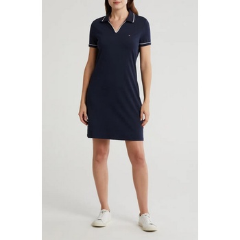 Tommy Hilfiger dámské modré šaty Polo s límečkem