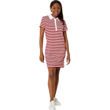 Tommy Hilfiger dámské polo šaty Stripe Polo červený proužek
