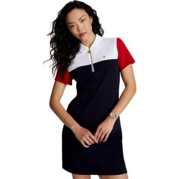 Tommy Hilfiger dámské šaty Colorblock Quarter-Zip
