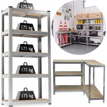 Tvujregal Kovový Economy 180 x 90 x 30 cm 5 polic lakovaný černý