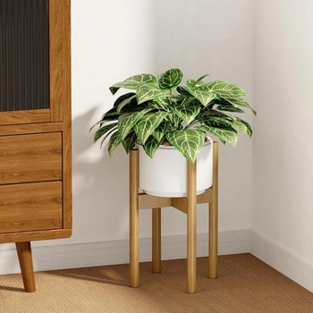 TZB Stojan na květiny TORRE RUSTIC 40 cm hnědý/černý