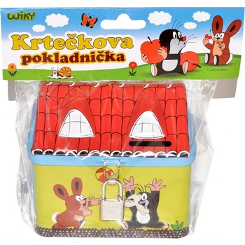 Wiky Pokladnička Krtek domeček se zámkem plech 11,5cm 49170801-XG