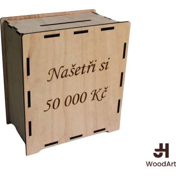 Woodenfuture Dřevěná pokladnička s vlastním motivem