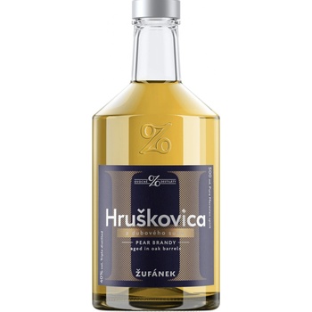Žufánek Hruškovica z dubového sudu 40% 0,5 l (holá láhev)