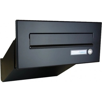 1x poštovní schránka D-041 k zazdění do sloupku + čelní deska se zvonkem ČD-2 - RAL 9005 MAT. - ČERNÁ
