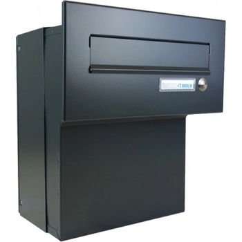 1x poštovní schránka F-046 k zazdění do sloupku + čelní deska se zvonkem ČD-26 - RAL 7016 MAT. - ANTRACIT