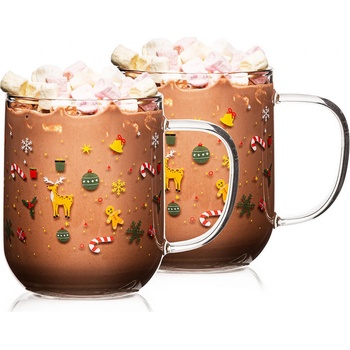 4Home Skleněný hrnek HotnCool Christmas 2 x 350 ml