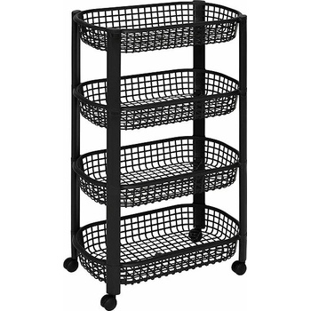 5five Simply Smart Basket Kuchyňský vozík na kolečkách plastový 46 5 × 25 5 × 79 cm černý