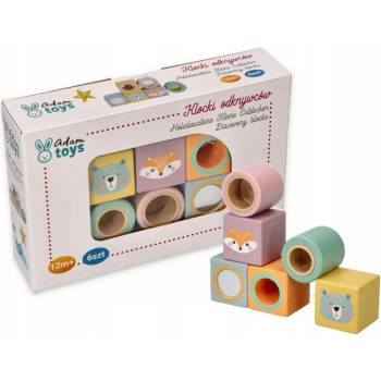 Adam Toys barevné kostičky s rolničkou zvířatka