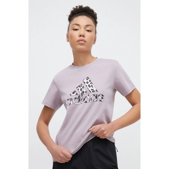 adidas Bavlněné tričko IV9377 fialová