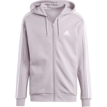 adidas ESSENTIALS fleece 3-STRIPES FULL-zip hoodie mikina růžová