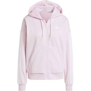 adidas ESSENTIALS FLEECE 3-STRIPES FULL-ZIP HOODIE W dámská mikina růžová