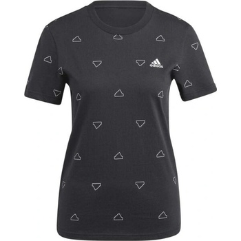 adidas ESSENTIALS MONOGRAM SLIM GRAPHIC TEE černá