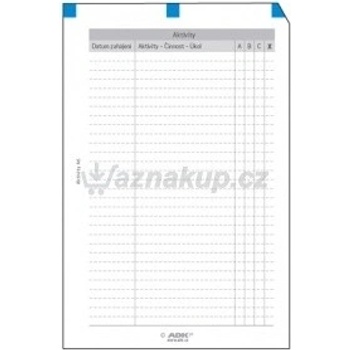 ADK náplň do diáře A6 aktivity formulář