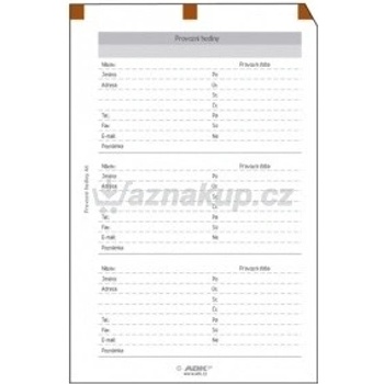 ADK náplň do diáře A6 provozní hodiny formulář