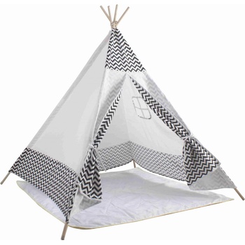 Aga4Kids ZigZag Dětský indiánský stan bílý