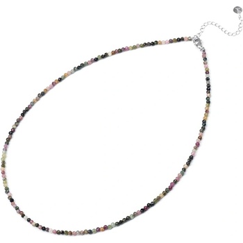 Agato Minerální náhrdelník s barevnými korálky turmalínu POL-N09/47L