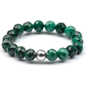 Agato prsten se zeleným malachitem POL R07