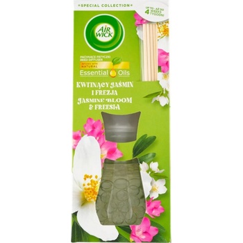Air Wick Reed Diffuser Essential Oils Jasmine Bloom & Freesia Jasmínové květy & Frézie vonné tyčinky osvěžovač vzduchu 25 ml