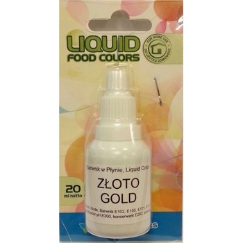 Airbrush perleťová barva tekutá Food Colours Gold Zlatá, 20 ml