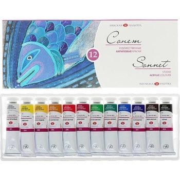 Akryl. sada 12 x 18 ml Nevskaya Palitra