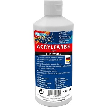 Akrylová barva 500ml bílá matná