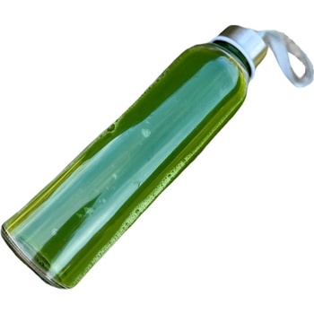 Albi Skleněná láhev s bambusovým víčkem Modré puntíky 500 ml